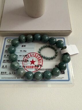 Authentic Green Jade Bead Bracelet